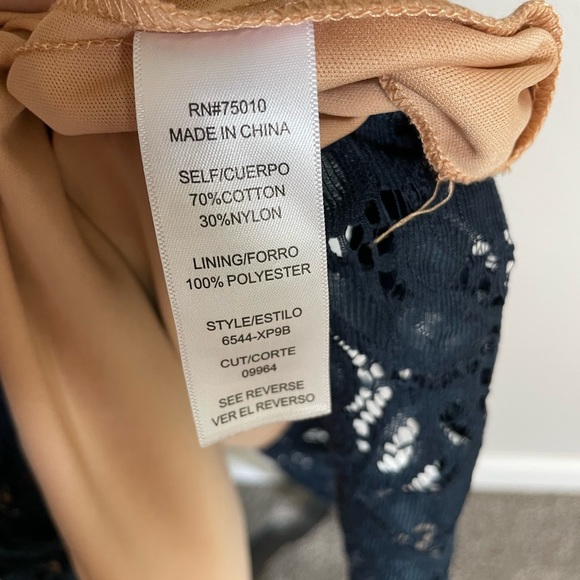 City Studio Dress Mini Navy Lace Tan lining Sleeveless Size 7 - Picture 10 of 12